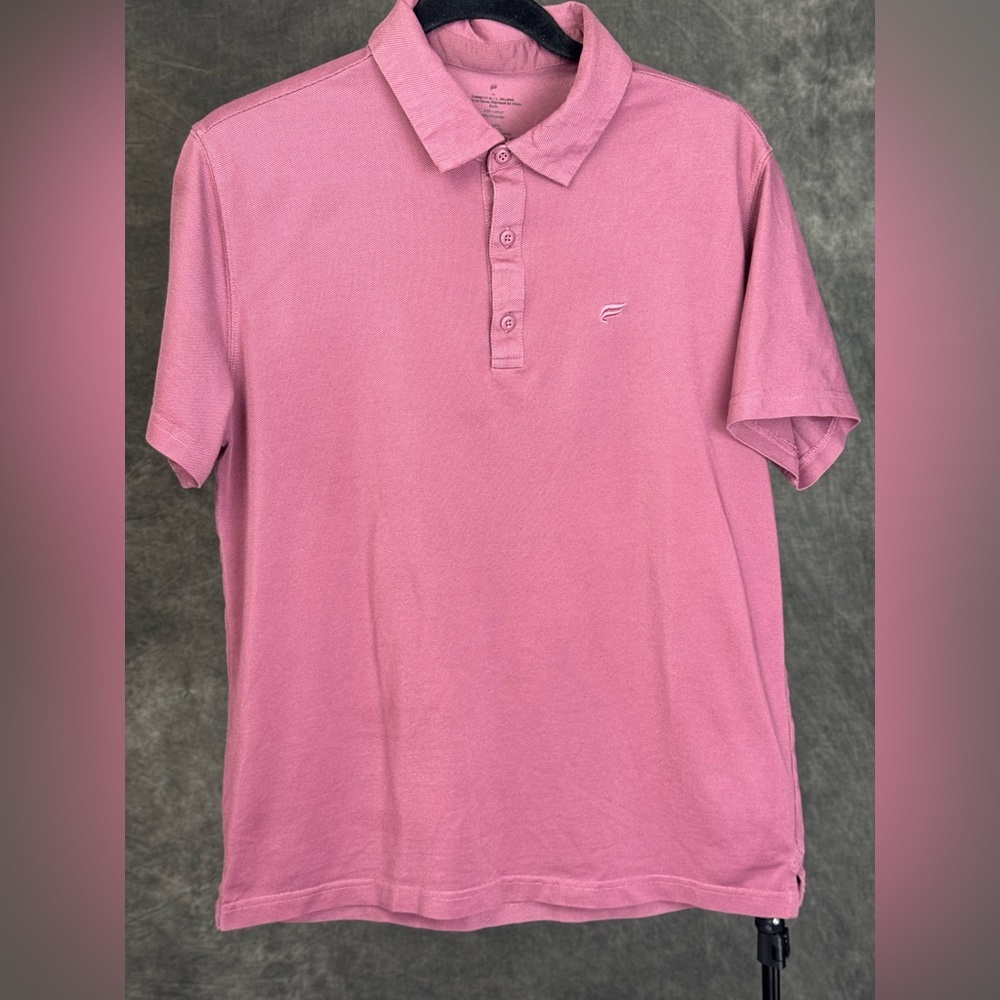 Fabletics Men’s Polo | Rose Mauve | Classic Stretch Performance | Size M